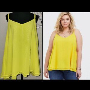 Torrid Sophie Yellow Chiffon Cami 0X XL